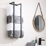 Wall Mounted Vertical Stacking Guest Towel Holder Matte Black