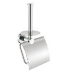 Spare Double Toilet Roll Holder With Lid in Chrome