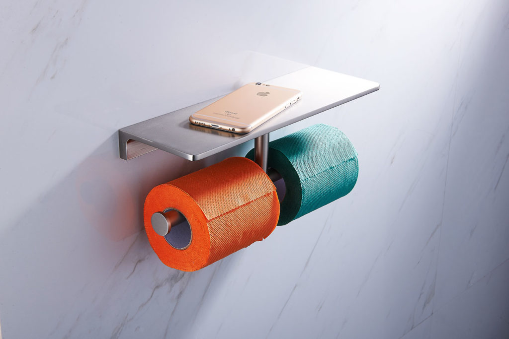 toilet paper holder with shelf
