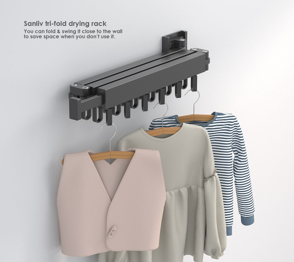 Best Folding Laundry Clothes Drying Rack Wall Mounted Space-Saver ...