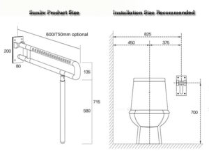 handicap fold down grab bar