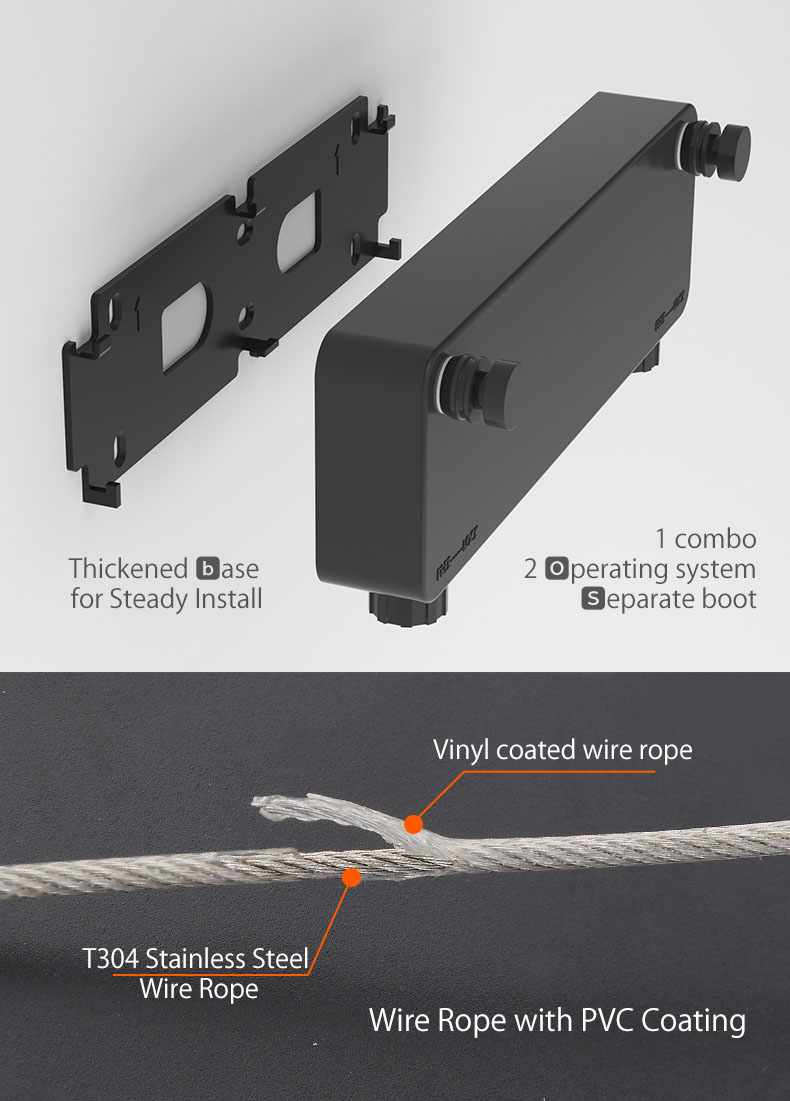Retractable Clothesline Stainless Wire Rope Reel System QUEENBATH